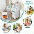 thumbnail image 5 of COSVALVE Kid's Study Desk and Chair for Children with Storage Bins, Bookshelf Organizer, Cork Bulletion Board (White), 5 of 8