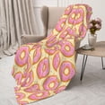 thumbnail image 4 of Throw Blanket for Couch Sofa and Bed, Donuts With Pink Glaze Super Soft Plush Throw Blanket, Fuzzy Cuteness Comfy Warm Washable Flannel Blanket & Throws for All Season 80"x60", 4 of 7