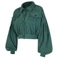 thumbnail image 5 of Jackets for Women Fall Jacket Womens Casual Lapel Corduroy Jacket With Sleeves Single Short Jacket, 5 of 8