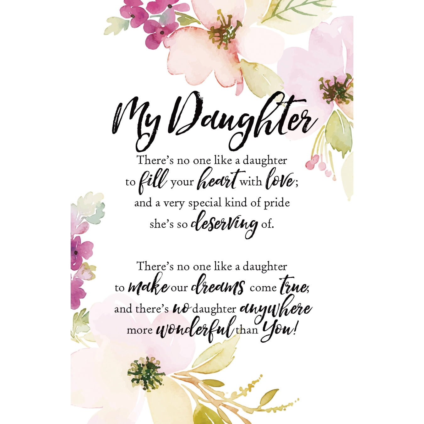 Dexsa My Daughter Wood Plaque with Inspiring Quote 6 in x 9 in - Easel ...