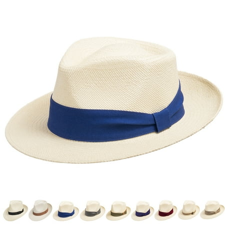 - ULTRAFINO Genuine HAVANA Retro Panama Straw Hat Classic Lightweight ALL SIZES