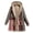 Wine Red, variant on comerut Women Overcoat Keep Warm Hooded Polyester Ethnic Pattern Winter Coat for Daily Wear