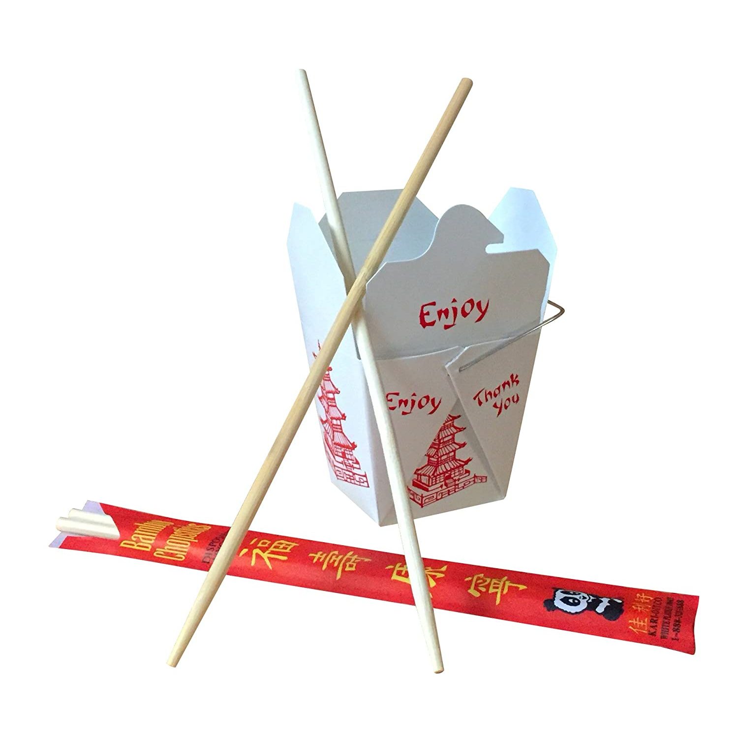 COMBO Pack of 25 Chinese Take Out Boxes PAGODA 8 oz / Pint Size Party