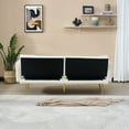 thumbnail image 4 of Glavbiku 79" Corduroy Sofa Bed,Foldable Loveseat with Folding Armrests,Daybed for Living Room,White, 4 of 14