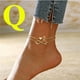 thumbnail image 2 of Corazón Anklet Capa Pulseras Mujer Letras Cadena Doble Inicial 26 Carta para las mujeres Anklet Anklet Joyería Anklet Pie Corazón, 2 of 5