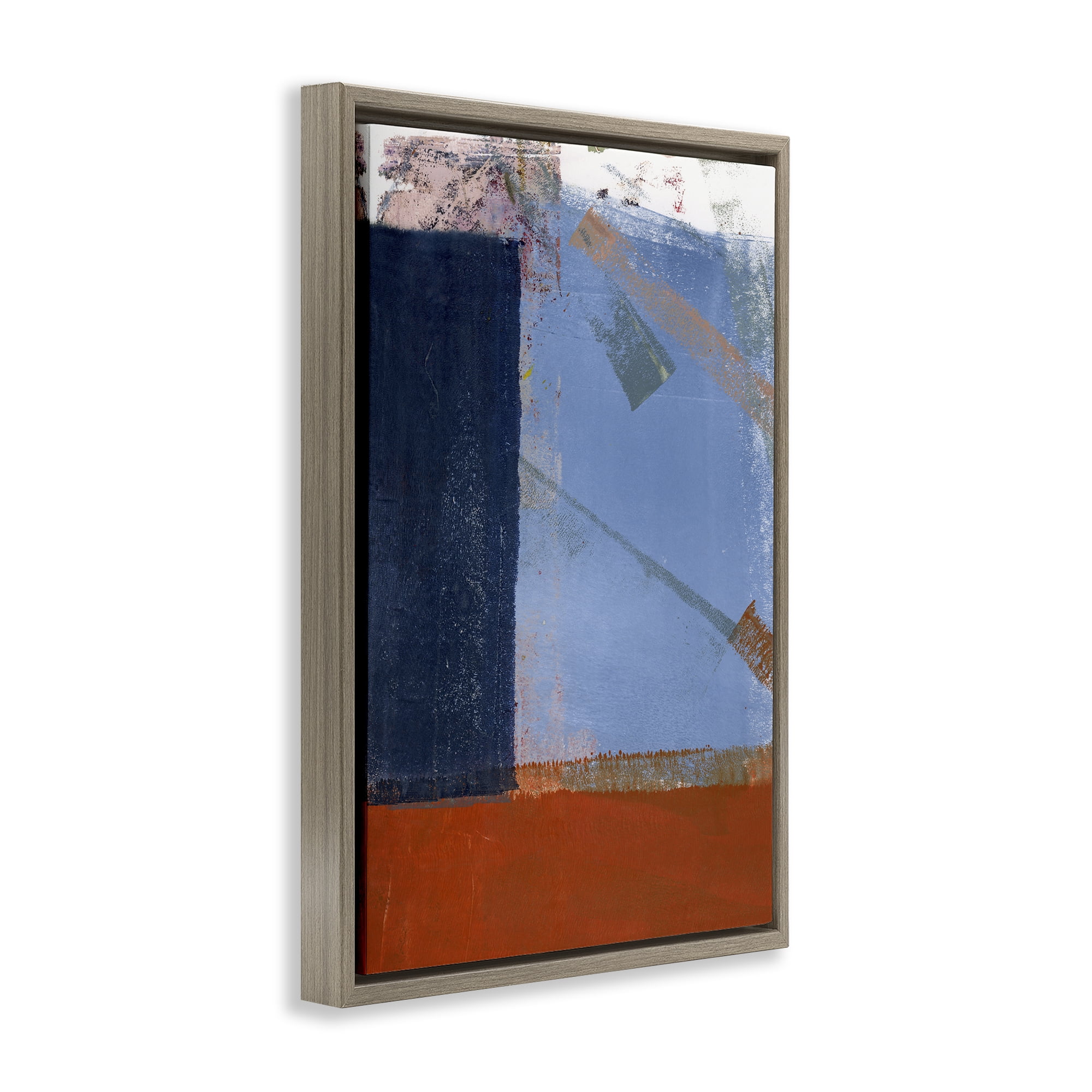 Stupell Industries Structured Shapes Abstract Abstract Painting Brown Floater Framed Canvas Art Print Wall Art, 17 x 25
