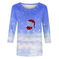 thumbnail image 4 of Timegard Hauts pour Femmes Imprimé de Noël Manches 3/4 Col Rond Blouse Tunique Décontractée Confortable, 4 of 4