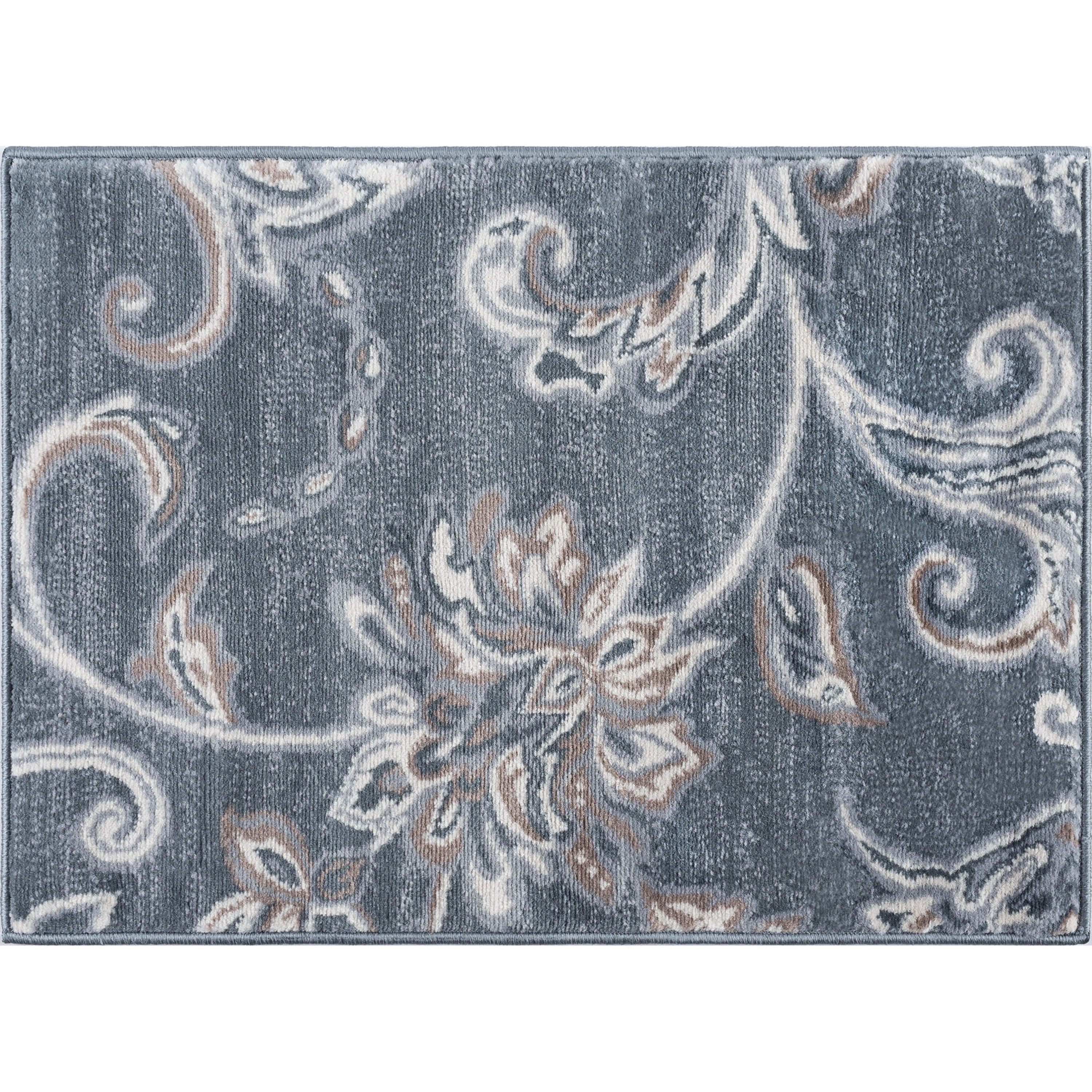 Madison Transitional 2' x 3' Dark Gray and Cream Polypropylene Indoor Area Rug
