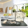 thumbnail image 5 of Wolf Print Dish Drying Mat for Kitchen Counter, Ultra Absorbent Reversible Microfiber Dishes Drying Rack Pad Heat-resistant Mats 16x18in, 5 of 7