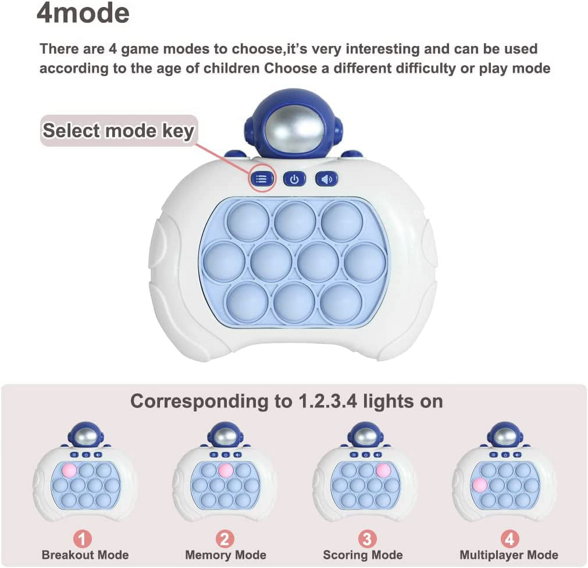 Pop It Game Light Up Fidget Toy, Quick Push Game Console, Whack A Mole Game,  Decompression Breakthrough Puzzle Pop Game Machine Tw