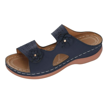 

Hvyesh Orthopedic Sandals for Women Women Walking Slippers with Arch Support Anti-Slip Breathable Sandal Summer Comfortable Platform Bohemia Flat Casual Sandal