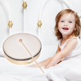 thumbnail image 4 of CUITING Kids 3pc Hand Drums with Sticks - Wood Frame Tambourine Percussion, 4 of 7
