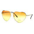 thumbnail image 2 of Oceanic Gradient Lens Heart Shape Valentine Love Metal Rim Sunglasses Orange Yellow, 2 of 4