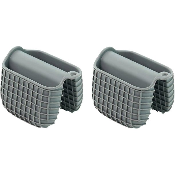 Mini Silicone Oven Mitt Set, Oven Mitt Insulated, Oven Mitts for Kitchen Cooking and Baking, Protect Fingers (Square-Gray)