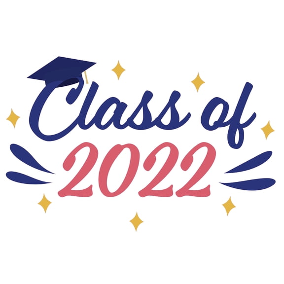 Removable Home Kids Bedroom 13" x 20" Class Of 2022 Graduation Décor Sticker Multicolored Lettering Art Design Easy To Apply Wall Decal - Adhesive Living Room Senior Grad Adhesive Wall Decoration