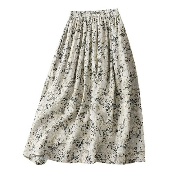 asddcavvf Skirts for Women Women's Summer Casual Fashion Elegant Elastic Waist Print Skirt