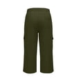 thumbnail image 6 of Men's Casual Elastic Waist Drawstring Straight Leg Cropped Pants, Trousers Joggers, Quick Dry Breathable Lightweight, for Gym Workout Running Daily Wear, Summer Outdoor | AESTIVO,Army Green L, 6 of 9
