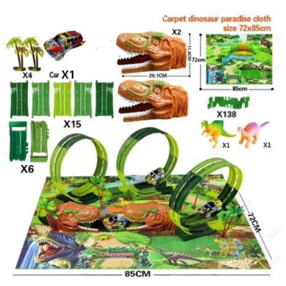Children's Electric Assembled Track Racing Simulation Animal Tyrannosaurus Dinosaur Toy Puzzle Boy Gift