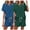 2Pcs Blue+Army Green, variant on Two Piece Outfits for Women Lounge Sets Button Down Top and Shorts Set Sweatsuits with Pockets 2 Pack