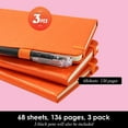 thumbnail image 4 of HUGFEGWE Small Journal Notebook, 3 Pack Mini Pocket Notepads with Pen for Work Writing, Small Leather Note Book Note Pad with 100GSM Premium Paper, No Bleed, 3.7" x 5.7", Orange AZ824-8044, 4 of 6