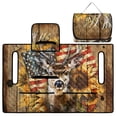 thumbnail image 4 of COEQINE Golf Cart Seat Towel Quilted Protective Cover with Carrying Handle, Universal Fit 51.2x30.3 Inch, 4 Front Pockets, Fits for Most 2 Seats Club Car, Deer American Flag Sunflower, 4 of 8