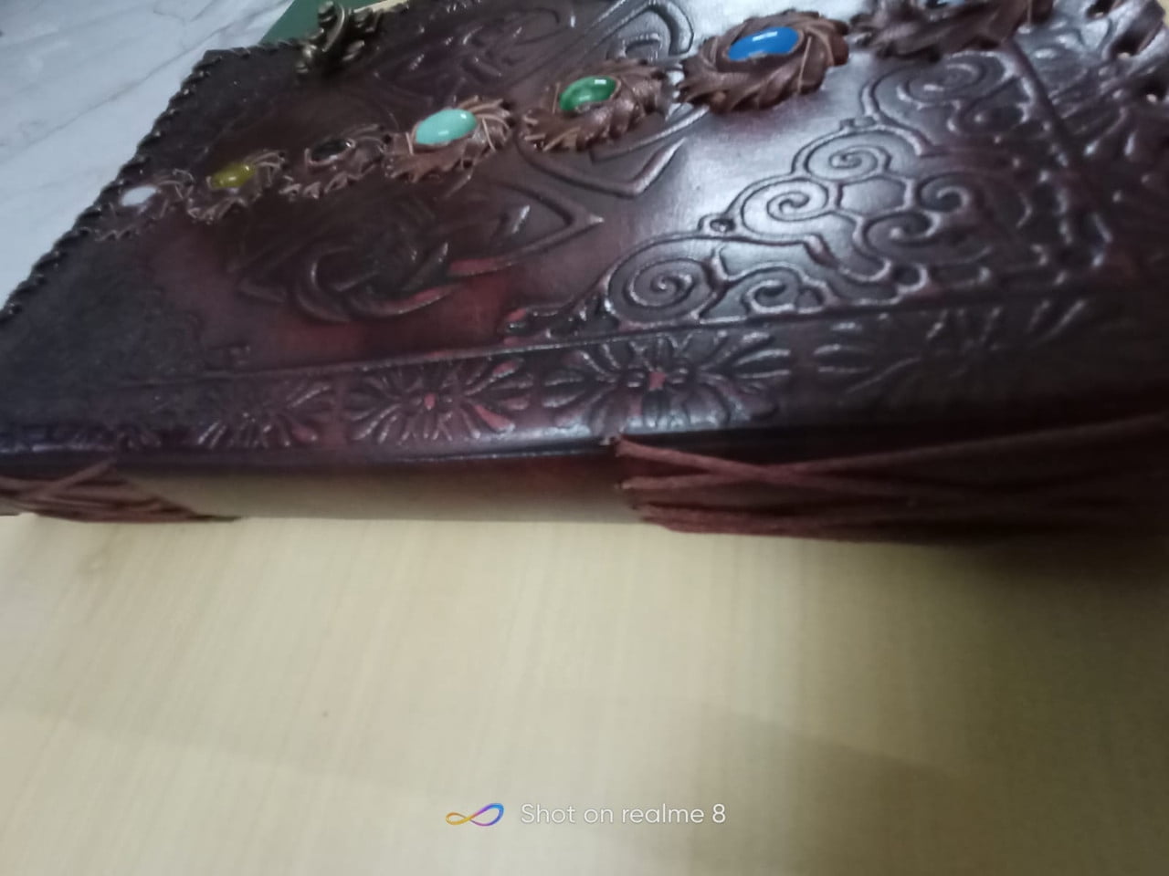 Vintage 7 Stone Chakra Leather Journal Celtic Embossed Diary Notebook 10*8