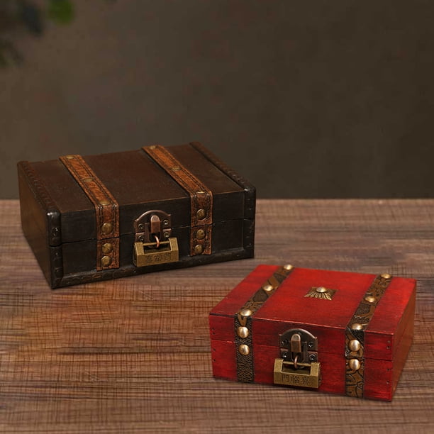 onlyliua Ofertas Caja de Almacenamiento de Madera con Cerradura, Caja Organizadora para Escritorio, Artículos Diversos, Joyas y Accesorios, Caja Pequeña