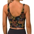 thumbnail image 3 of Haiem Chicken Rooster Pattern Womens Sports Bra - U Neck Padded Low Impact Yoga Bra Workout Crop Top Gym Moisture-Wicking Workout Vest -XX-Large, 3 of 9