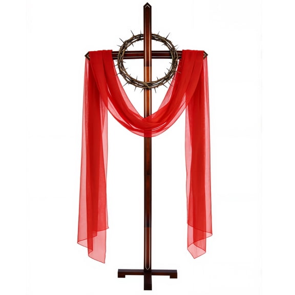 Gtouse 71" Large Wooden Cross Wall Decor, Detachable & Adjustable Standing Cross for Outdoor Yard, Home, Church, Wedding