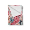 thumbnail image 2 of Butterfly Soft Flannel Fleece Throw Blanket, Peony Roses Butterflies Romantic Graphic Print Retro Style Floral Design Print, Cozy Plush for Indoor and Outdoor Use, 50" x 60", Multicolor, by Ambesonne, 2 of 6