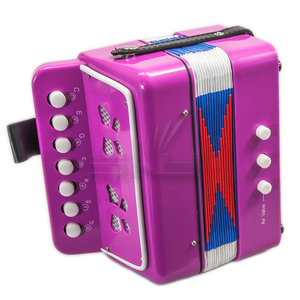 *GREAT GIFT* NEW Top Quality Black Accordion Kids Musical Toy w 7 Buttons 2 Bass 