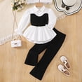 thumbnail image 2 of Hessimy Toddler Boys Girls Spring Summer Cartoon Print 2Pcs Long Sleeve Soft Cute Sleepwear Pajamas, Cute Sleepwear, 2-7Y(Black,5-6 Years), 2 of 5
