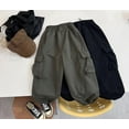 thumbnail image 5 of Cargo Pants Kids Loose Fit Baggy Cargo Pants High Elastic Waisted Green Cargo Pants with Pocket Girls Summer Clothes 11-12 Years, 5 of 8
