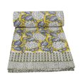 thumbnail image 3 of Vintage Kantha Quilt Indian Hand Block Print Quilt Cotton Kantha Throw Kantha Blanket Handmade Quilt Double Size Kantha Bedspread White Quilt, 3 of 4