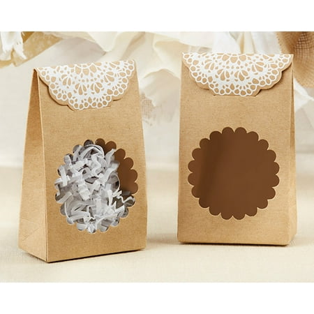 Bridal Shower Wedding Shower - Rustic Kraft Tent Favor Box (Set of 48) - Perfect Favor Container & Decoration for Bridal Showers, Baby Showers, Birthdays, or Weddings