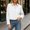 White women long sleeve button down shirt a1, variant on Tusihei Women Long Sleeve Button Down Blouses Dressy Casual Open Front Lapel Collar Shirt Loose Fitted Casual Work Office Wear, Orange M