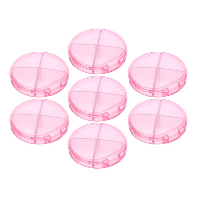 WASHWEPE 7Ud Organizador De Medicamentos Compacto Rosa Con De Seguro Para Viaje
