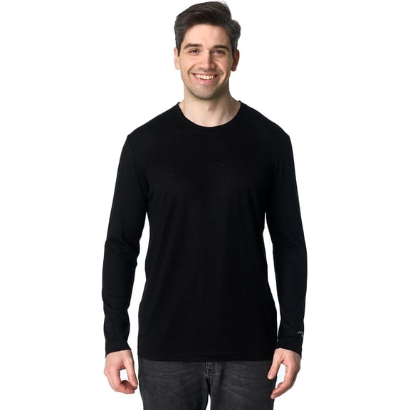Merino.tech Men’s 100% Merino Wool Base Layer Shirt Thermal Underwear Long Sleeve Thermal Wear Top for 𝗛𝗶𝗸𝗶𝗻𝗴 𝗧𝗿𝗮𝘃𝗲𝗹 and Everyday Wear