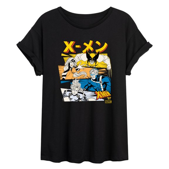 X-Men - X-Men Kanji Stacked Oversized Graphic T-Shirt