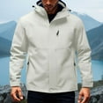 thumbnail image 2 of WTOBBY Men's Outdoor Waterproof Windproof Jacket - Solid Color Hooded Design with Zip-Up, Multi-Pockets,Perfect for Hiking, Camping, and All-Weather Protection,White 2XL, 2 of 5