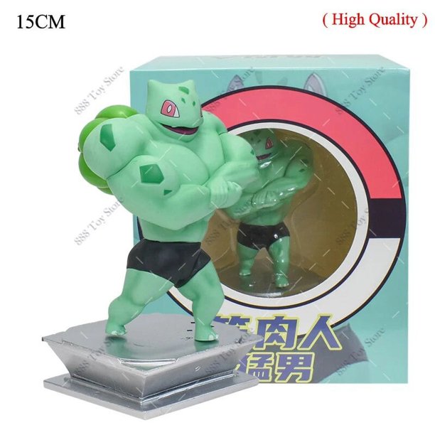 Figura de acción de Anime Pokemon Muscle Man Charmande Gengar Squirtle Bodybuilding Series Dolls PVC brillante Psyduck figurita modelo de juguete