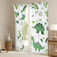 thumbnail image 3 of Feelyou Forest Dino Wildlife Curtains Pack of 2 (42x84 Each) for Kids, Cartoon Rainbow Curtains Blackout, Olive, 3 of 6