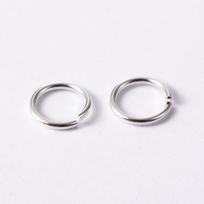 Brass Open Jump Rings Round Cadmium Free Lead Free Silver 8x1mm 18 Gauge Inner Diameter: 6mm 4300pcs/500g