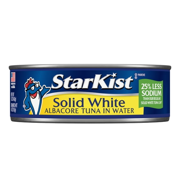 (4 Pack) StarKist Low Sodium Solid White Albacore Tuna in Water, 5 Ounce Can