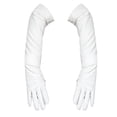 thumbnail image 5 of FUNUONY Long Leather Gloves Women Faux Pu Stretch Opera Party Gloves Long Leather Gloves for Women 50Cm Over Imitation Leather Pu Flat Fashion Arm Cover White L, 5 of 5
