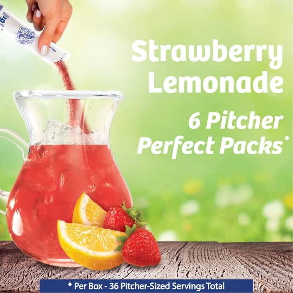Wyler's Light Pitcher Packs, Water Drink Mix, Strawberry Lemonade, 6 Boxes (36 Pitcher Packets)