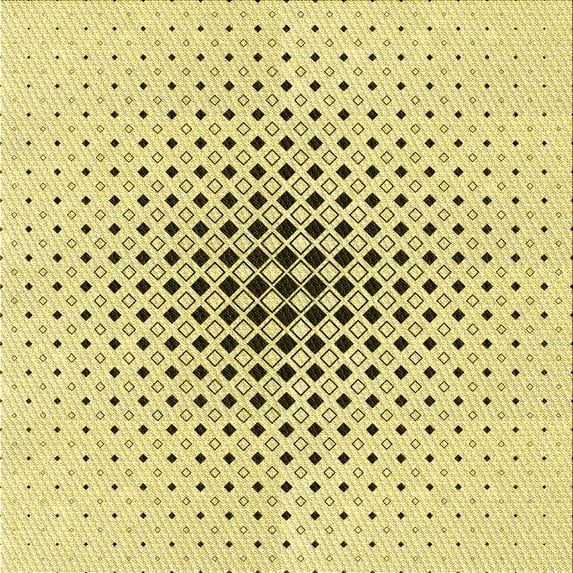Ahgly Company Machine Washable Indoor Square Transitional Sun Yellow Area Rugs, 5' Square