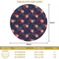 thumbnail image 3 of Football and Flame Navy Pattern Round Tablecloth 70"x70", Wrinkle Resistant Wipeable Table Cover for Kitchen Dining Room Picnic Patio and Party, 3 of 6