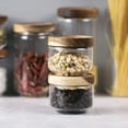 thumbnail image 4 of NIAIZEK Clear Glass Canister with Airtight Wooden Lid, Storage Jar, Multi-Color, 1 Set for Kitchen Organization, 4 of 4