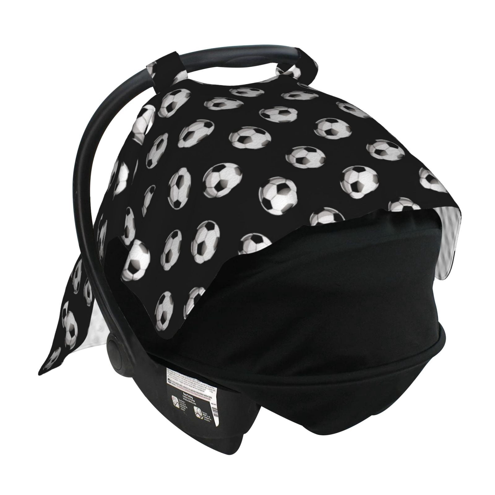 Car Seat Cover Baby - football soccer ball black Breathable Infant Car Seat Cover for Baby Carseat, Lightweight Comfort Baby Essentials Must Haves Newborn Stuff for Girl Boy